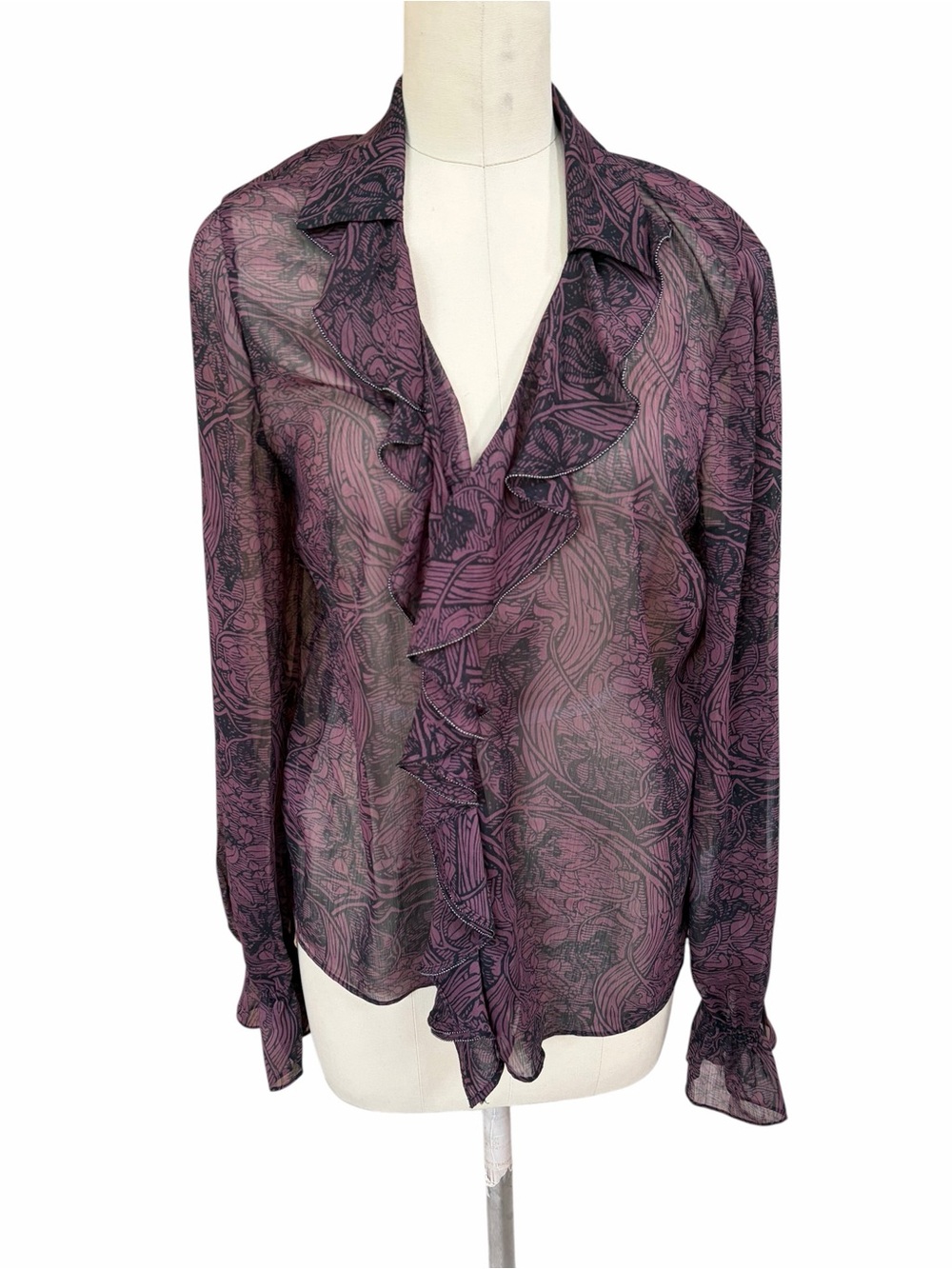 Ted Baker Coryiah Ruffle blouse size large - Picture 3 of 7